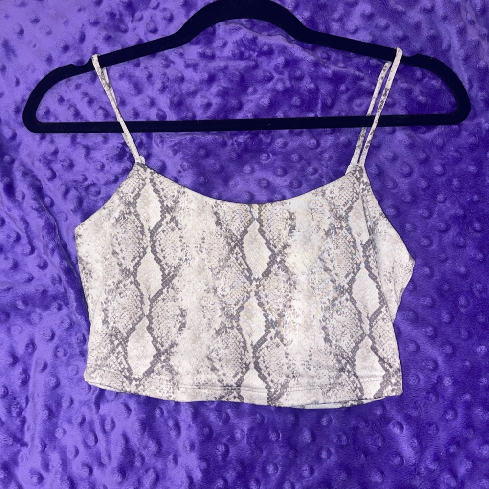 Snakeskin Print Crop Top